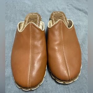 Women’s caramel leather slip on Turkish Rafik size 38/7.5